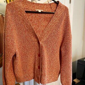COS orange cotton cardigan, size L